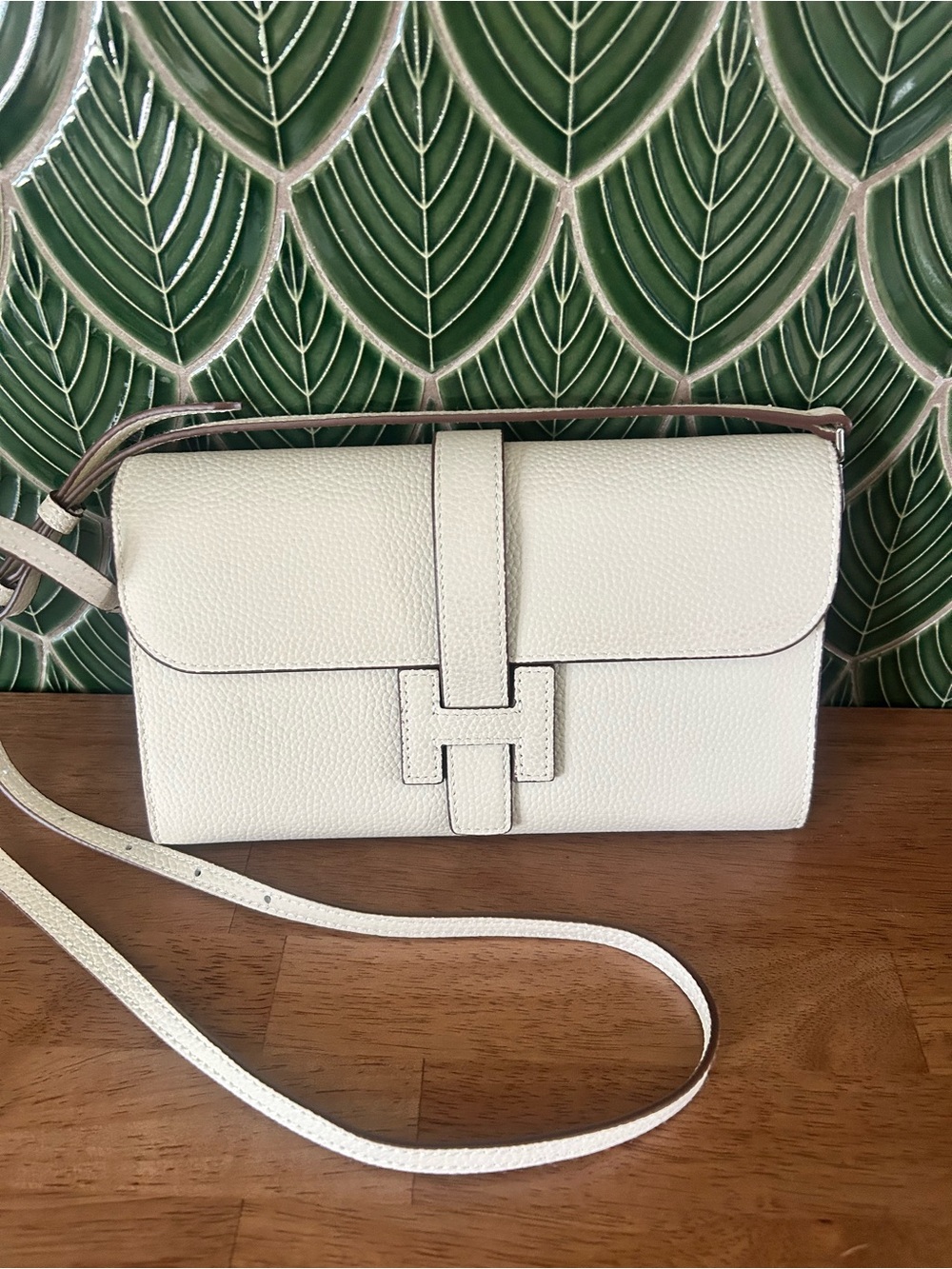 Leather Crossbody Shoulder Bag in White